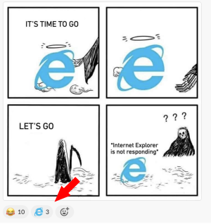 IE meme with joy and IE reactions
